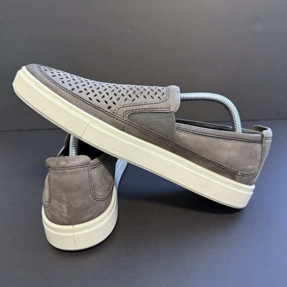 ECCO Soft 7 Men's Shoes 9 Gray NuBuck Leather Perforated design - Picture 5 of 12